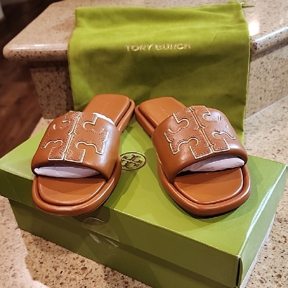 NEW IN BOX DOUBLE T SPORT SLIIDE NAPPA LEATHER SIZE-5